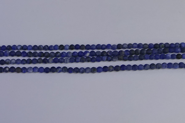 CSO540 15.5 inches 4mm round matte sodalite beads wholesale