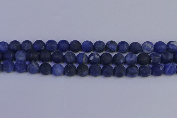 CSO545 15.5 inches 14mm round matte sodalite beads wholesale