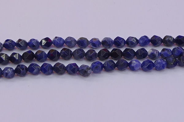 CSO553 15.5 inches 10mm faceted nuggets sodalite gemstone beads