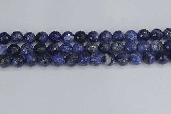 CSO562 15.5 inches 12mm faceted round sodalite gemstone beads