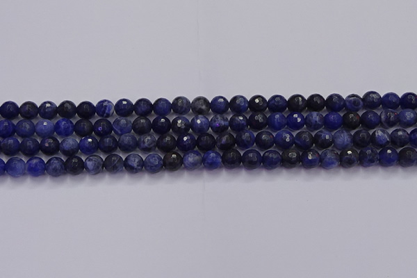 CSO601 15.5 inches 6mm faceted round sodalite gemstone beads