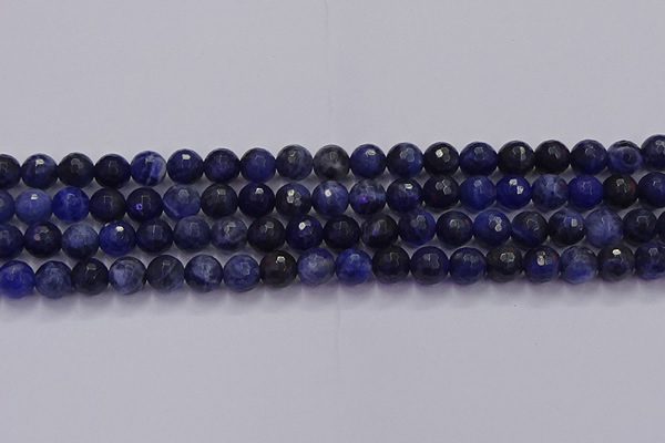CSO602 15.5 inches 8mm faceted round sodalite gemstone beads