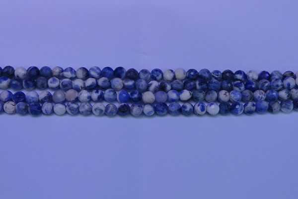 CSO621 15.5 inches 6mm faceted round AB grade sodalite beads