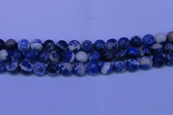 CSO625 15.5 inches 14mm faceted round AB grade sodalite beads
