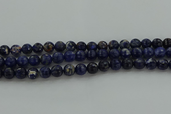 CSO644 15.5 inches 10mm faceted round sodalite gemstone beads