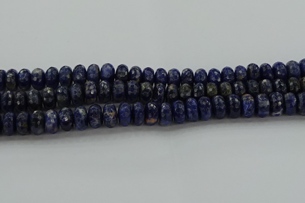 CSO664 15.5 inches 7*12mm faceted rondelle sodalite gemstone beads