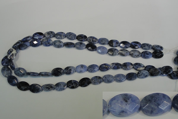 CSO67 15.5 inches 10*14mm faceted oval sodalite gemstone beads wholesale