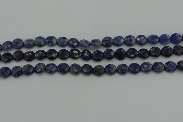 CSO705 15.5 inches 10mm faceted coin sodalite gemstone beads