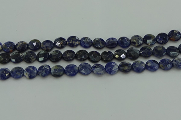 CSO706 15.5 inches 12mm faceted coin sodalite gemstone beads