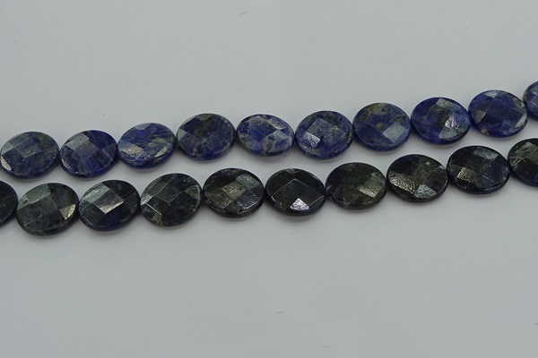 CSO709 15.5 inches 18mm faceted coin sodalite gemstone beads