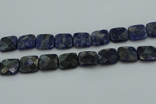 CSO729 15.5 inches 18*18mm faceted square sodalite gemstone beads
