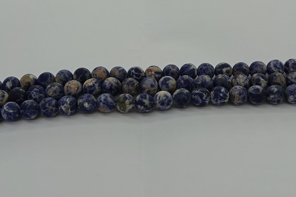 CSO803 15.5 inches 10mm round matte orange sodalite gemstone beads
