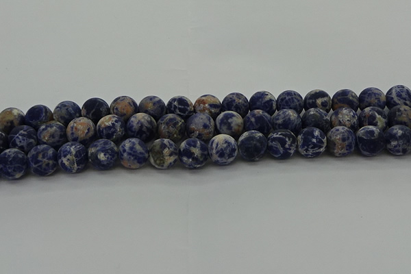 CSO804 15.5 inches 12mm round matte orange sodalite gemstone beads