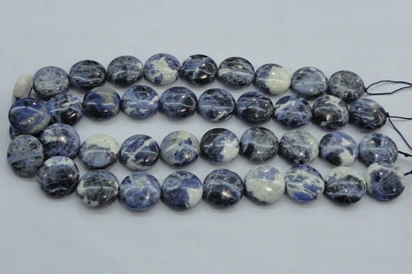 CSO81 15.5 inches 20mm flat round sodalite gemstone beads wholesale