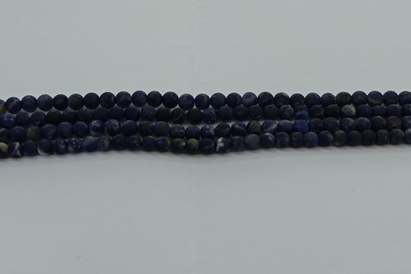 CSO810 15.5 inches 4mm round matte sodalite gemstone beads