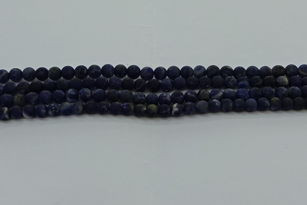 CSO811 15.5 inches 6mm round matte sodalite gemstone beads