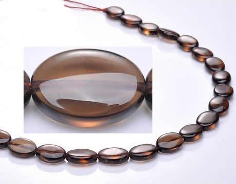 CSQ01 A grade 10*14mm oval natural smoky quartz beads Wholesale