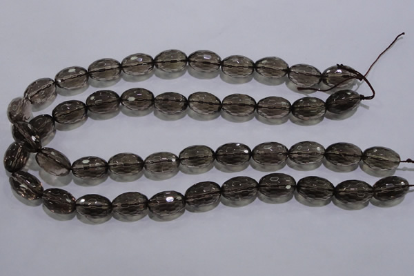 CSQ114 12*18mm faceted rice grade AA natural smoky quartz beads