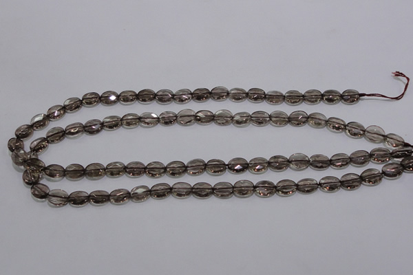 CSQ117 8*10mm facetad oval grade AA natural smoky quartz beads