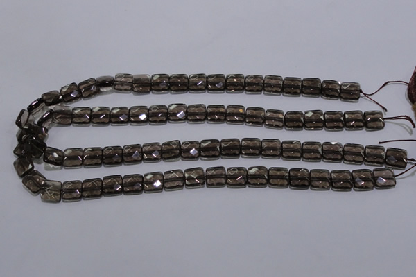 CSQ120 10*10mm facetad square grade AA natural smoky quartz beads