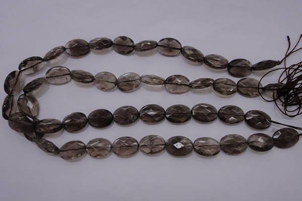 CSQ210 13*18mm faceted oval grade AA natural smoky quartz beads