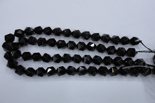 CSQ355 15.5 inches 14mm faceted nuggets smoky quartz beads
