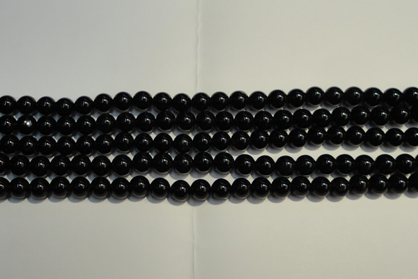 CSQ402 15.5 inches 8mm round black morion smoky quartz beads