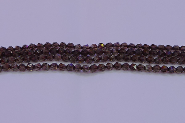CSQ521 15.5 inches 6mm faceted nuggets smoky quartz beads