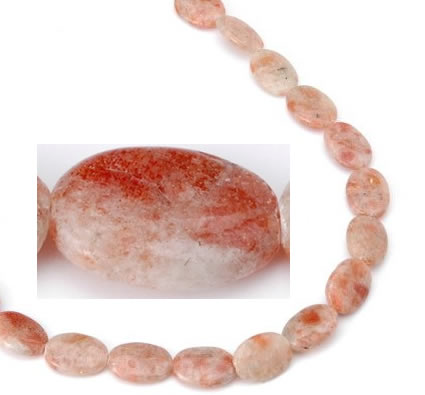 CSS04 13*18mm flat oval natural indian sunstone beads Wholesale