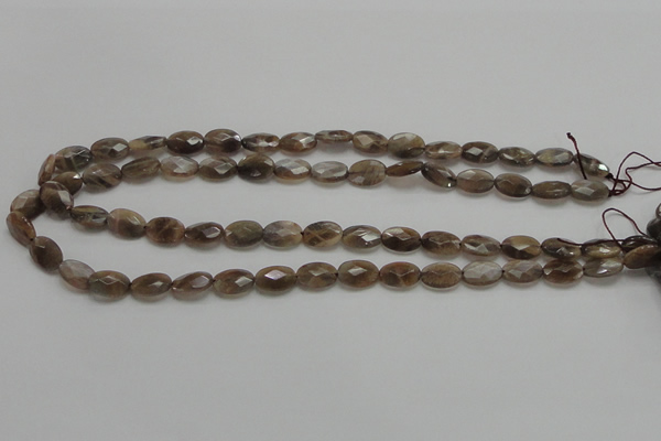 CSS106 15.5 inches 8*12mm faceted oval natural sunstone beads wholesale
