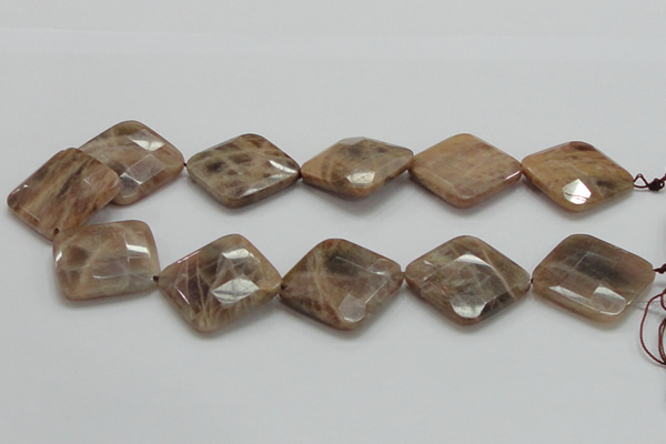 CSS113 15.5 inches 30*30mm faceted diamond natural sunstone beads