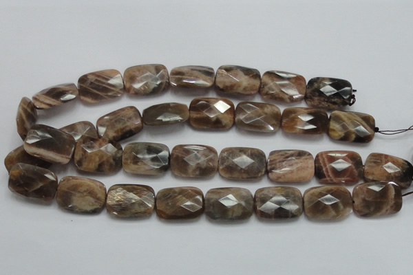 CSS114 15.5 inches 18*25mm faceted rectangle natural sunstone beads