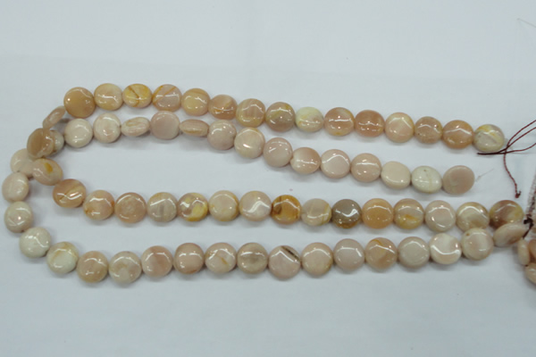 CSS203 15.5 inches 12mm flat round natural sunstone beads