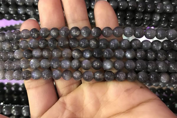CSS315 15.5 inches 6mm round black sunstone gemstone beads