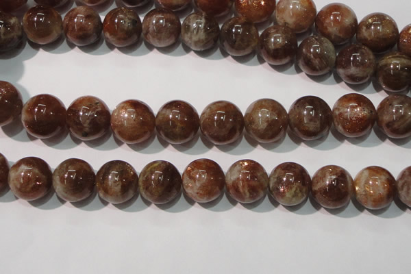 CSS557 15.5 inches 14mm round natural golden sunstone beads