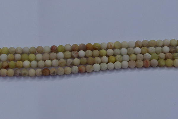 CSS621 15.5 inches 6mm round matte yellow sunstone gemstone beads