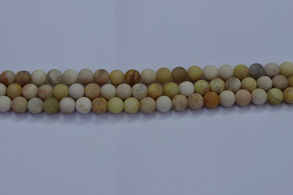 CSS622 15.5 inches 8mm round matte yellow sunstone gemstone beads