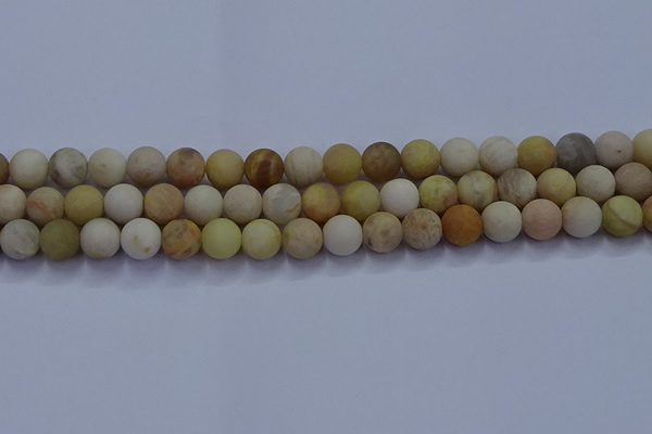 CSS623 15.5 inches 10mm round matte yellow sunstone gemstone beads