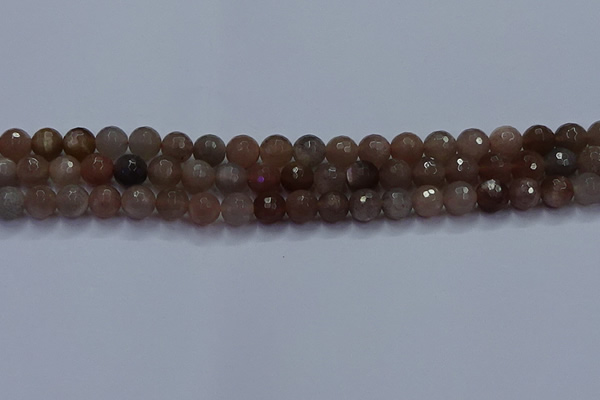 CSS642 15.5 inches 8mm faceted round sunstone gemstone beads