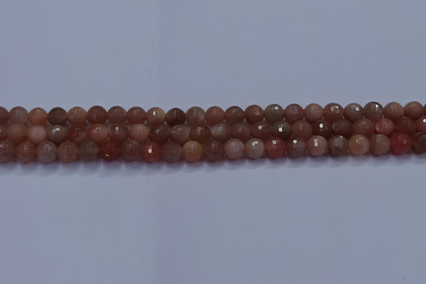 CSS671 15.5 inches 6mm faceted round sunstone gemstone beads