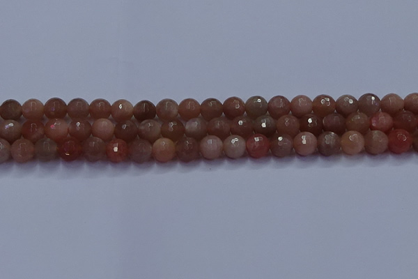 CSS672 15.5 inches 8mm faceted round sunstone gemstone beads