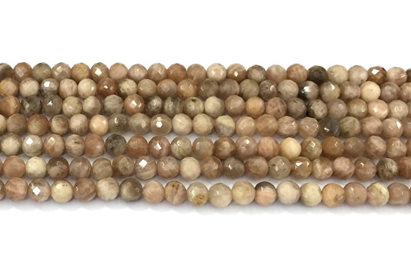 CSS820 15 inches 6mm faceted round sunstone beads