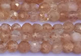 CSS836 15 inches 3mm faceted round golden sunstone beads