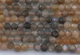 CSS846 15 inches 3mm faceted round sunstone beads