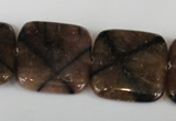 CST44 15.5 inches 25*25mm square staurolite gemstone beads wholesale