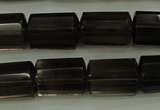 CTB100 15.5 inches 8*12mm faceted tube smoky quartz beads