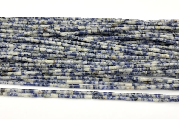 CTB1001 15 inches 2*4mm tube blue spot stone beads