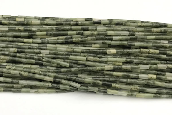 CTB1002 15 inches 2*4mm tube green hair beads