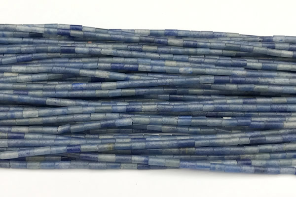 CTB1005 15 inches 2*4mm tube blue aventurine jade beads
