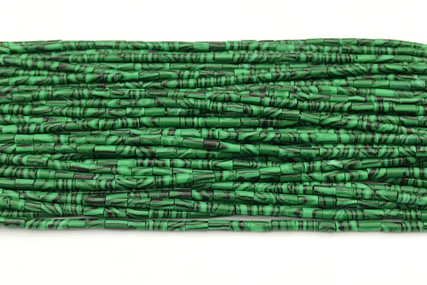 CTB1009 15 inches 2*4mm tube imitate malachite beads